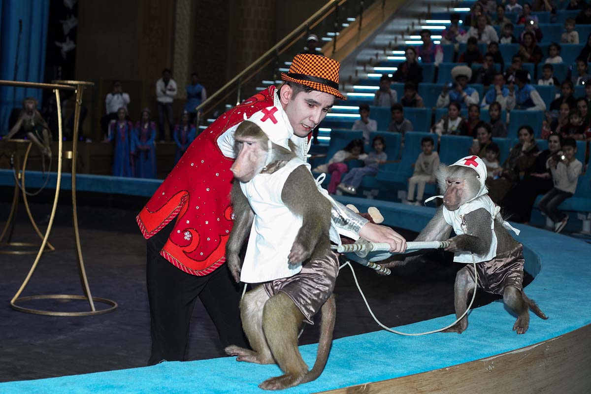 Equestrian group "Galkynysh" performed in the Balkan velayat